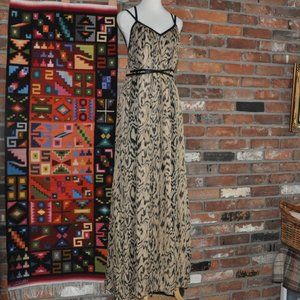 Temperley London Animal Print 100% Silk Maxi Dress Sleeveless Gown UK-6, US-2